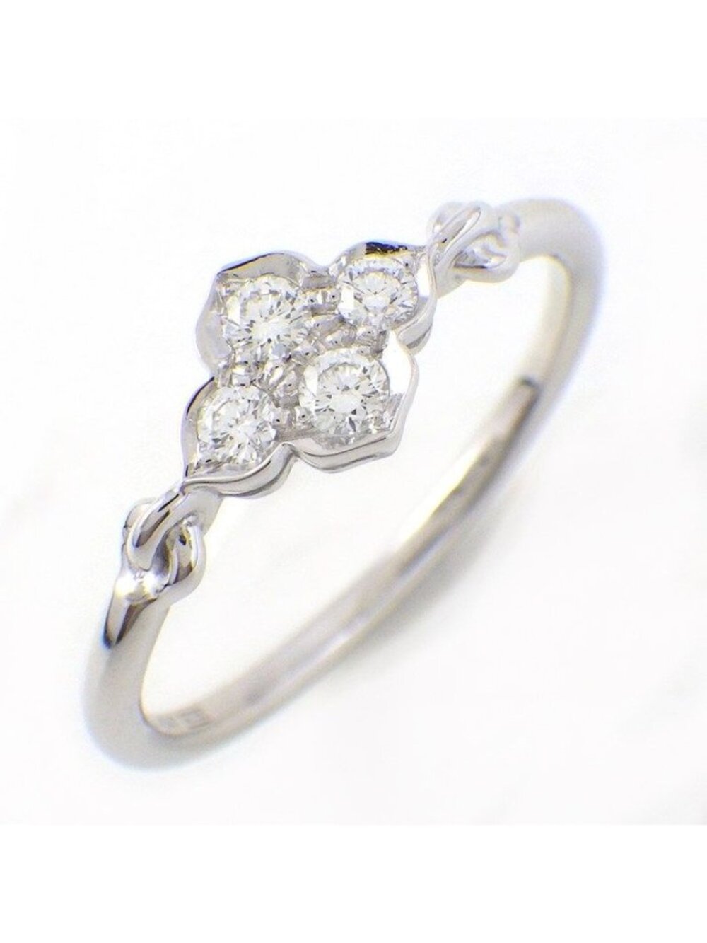 Cartier Ring Hindu Lotus Water Lilies Points Diamond 18k White Gold